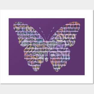 Graffiti Wall Butterfly Posters and Art